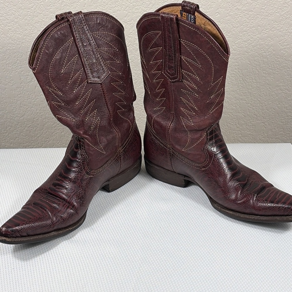 Botas San Crispin Guatemala Made Cowboy Boots Size 39 / Mens 6.5 - Picture 9 of 10